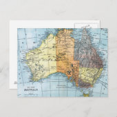 KAART: AUSTRALIË, c1890 Briefkaart (Voorkant / Achterkant)