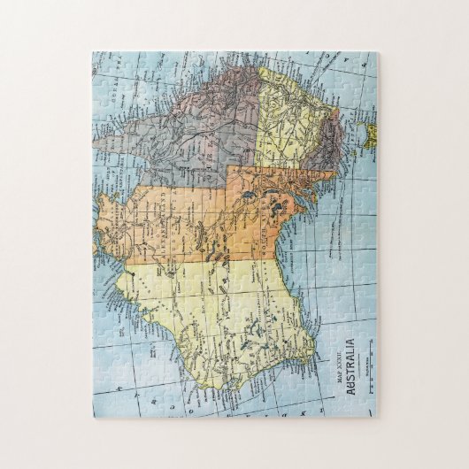 KAART: AUSTRALIË, c1890 Legpuzzel (Verticaal)