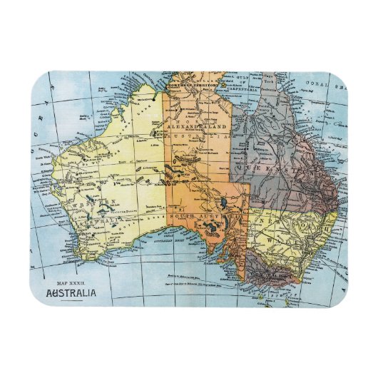 KAART: AUSTRALIË, c1890 Magneet (Horizontaal)