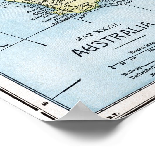 KAART: AUSTRALIË, c1890 Poster (Hoek)