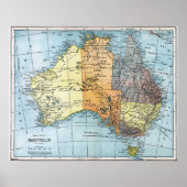 KAART: AUSTRALIË, c1890 Poster (Voorkant)