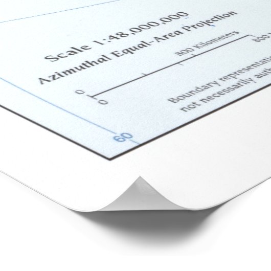 Kaart Azië 2008 Poster (Hoek)