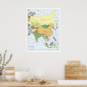 Kaart Azië 2008 Poster (Keuken)