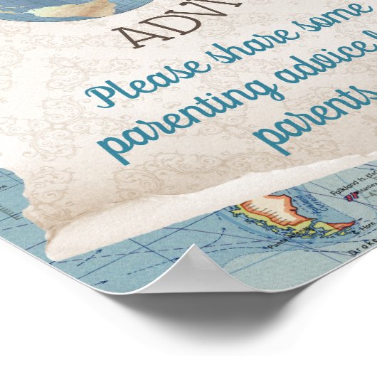 kaart Baby shower Advice Card Teken Poster (Hoek)