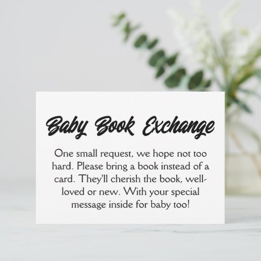Kaart baby shower Book Request Enclosure (Staand voorkant)