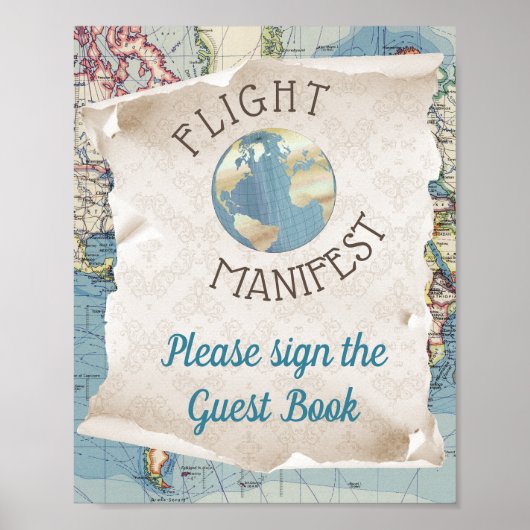  kaart Baby shower Gastoverzicht Poster (Voorkant)