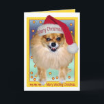 Kaart | Bad Santa Woofing Christmas<br><div class="desc">Leuke Huisdieren Wenskaarten door Sequin Dreams. Foto's gemaakt van mijn harige vrienden. Kaart Beschrijving: Fun Pomeranian Santa Christmas Kaart. Kaart tekst: binnenkaart met "Woofing you a Merry Christmas" Model: Pomeranian genaamd Marley. Copyright © 2012 Sequin Dreams Studio Links naar Sequin Dreams andere winkels op Zazzle.com.</div>