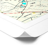 Kaart Bagdad City Irak - 2003 Poster (Hoek)