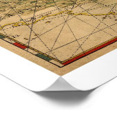 Kaart Bahama's en Cuba 1650 Poster (Hoek)