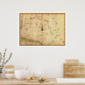 Kaart Bahama's en Cuba 1650 Poster (Keuken)