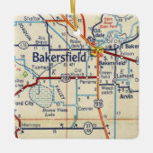  kaart Bakersfield Keramisch Ornament (Voorkant)