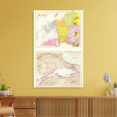 Kaart Balkanschiereiland en Constantinopel Canvas Afdruk (Insitu (Woonkamer))