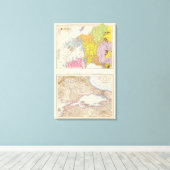 Kaart Balkanschiereiland en Constantinopel Canvas Afdruk (Insitu (Houten vloer))