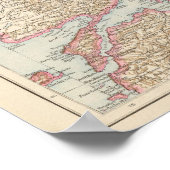 Kaart Balkanschiereiland en Constantinopel Poster (Hoek)