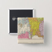 Kaart Balkanschiereiland en Constantinopel Vierkante Button 5,1 Cm (Voorkant /achterkant)