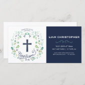 Kaart Baptisme-uitnodiging voor jongen - Uitnodigi (Voorkant / Achterkant)