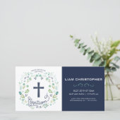 Kaart Baptisme-uitnodiging voor jongen - Uitnodigi (Staand voorkant)