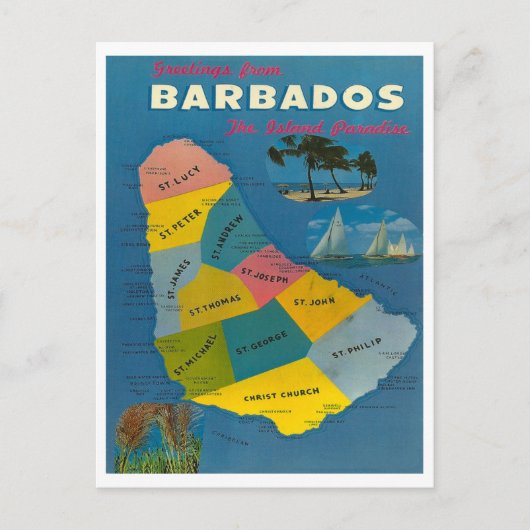  kaart Barbados (Voorkant)
