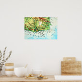 Kaart Barcelona, Spanje Poster (Keuken)