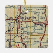 kaart Bartlesville OK Keramisch Ornament (Voorkant)
