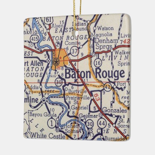 kaart Baton Rouge Keramisch Ornament (Links)