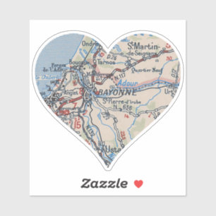 kaart Bayonne France Sticker