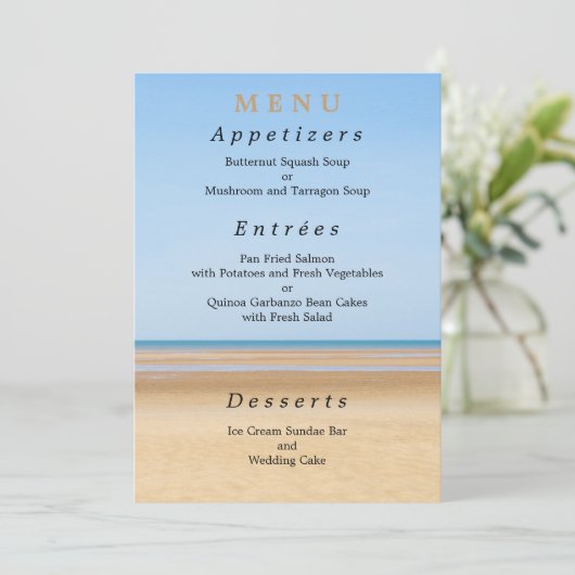 Kaart Beach Wedding Menu (Staand voorkant)