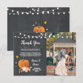Kaart Bedankt Foto Pompoen Lichten Pot Krijt (Voorkant / Achterkant)