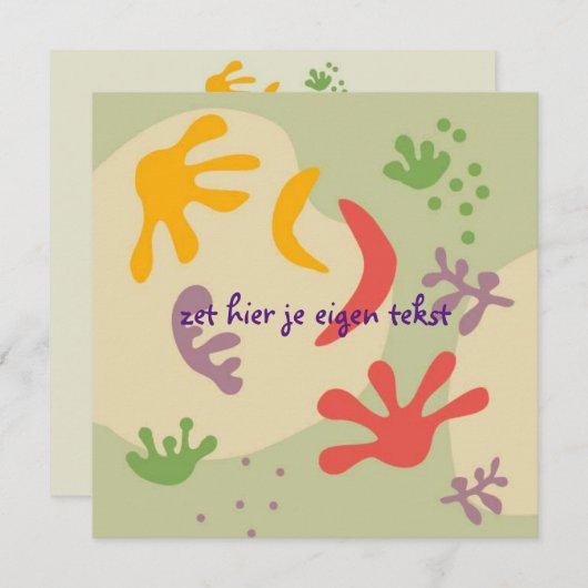 kaart bedankt met abstracte bloem  (Voorkant / Achterkant)