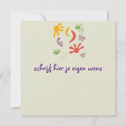 kaart bedankt met abstracte bloem  (Achterkant)