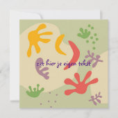 kaart bedankt met abstracte bloem  (Voorkant)