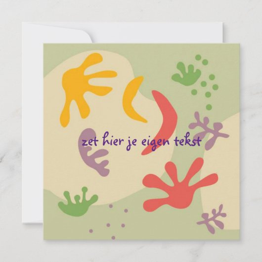 kaart bedankt met abstracte bloem  (Voorkant)