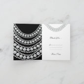 Kaart Bedankt Witte Parels Op Zwart (Binnen)