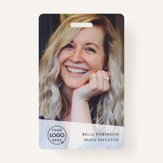 Kaart bedrijfsidentiteitskaart | Moderne grote fot Badge (Voorkant)