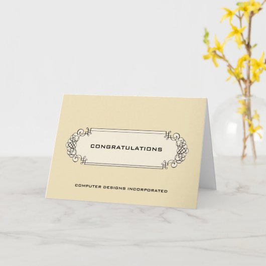 Kaart bedrijfsobligaties voor calligrafisch label (Gele Bloem)