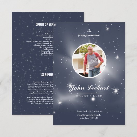 Kaart begrafenisprogramma Memorial (Voorkant / Achterkant)