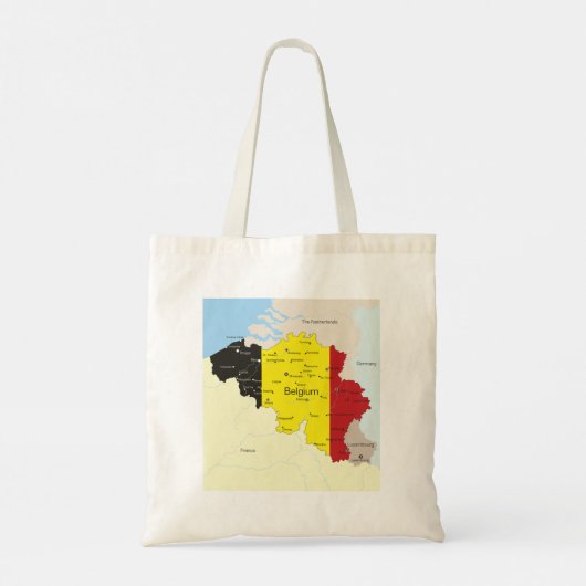 Kaart België Canvas tas (Achterkant)