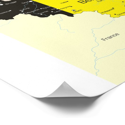 Kaart België Poster (Hoek)