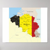 Kaart België Poster (Voorkant)
