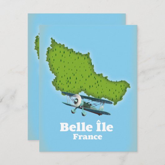 kaart Belle Île France (Voorkant / Achterkant)