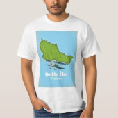 kaart Belle Île France T-shirt (Voorkant)