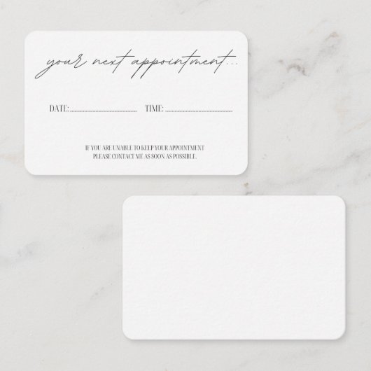 Kaart Benoemingsherinnering Afsprakenkaartje (Voorkant / Achterkant)