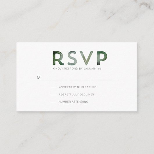 Kaart Bergbos Modern RSVP Enclosure (Voorkant)