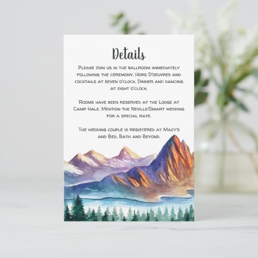 Kaart Bergbruiloft (Staand voorkant)