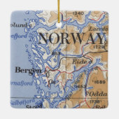 kaart Bergen Noorwegen Keramisch Ornament (Achterkant)