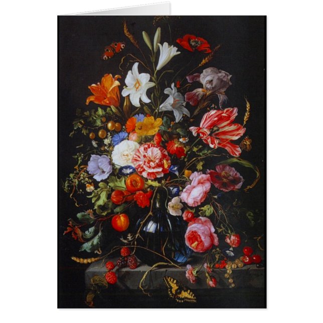 Kaart beroemde artiesten  Art florale Vase (Voorkant)