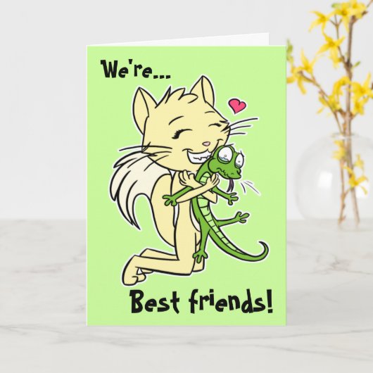 kaart "Beste vrienden" (Gele Bloem)