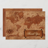  kaart bestemming bruiloft Dank u Kaart (Voorkant / Achterkant)
