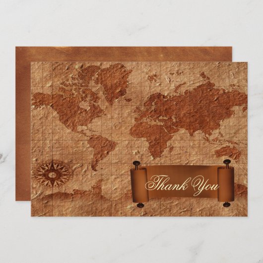  kaart bestemming bruiloft Dank u Kaart (Voorkant / Achterkant)