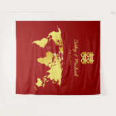 Kaart bestemming chinese trouwfoto achtergrond wandkleed (Voorkant (horizontaal))